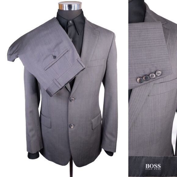 Hugo Boss Pasolini/Movie 2-Pcs Suit 2-Button Jacket Blazer Sz 38R Pants 36X32 - Picture 1 of 16